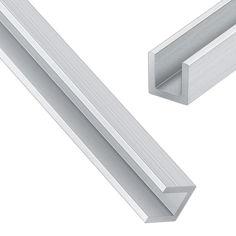 Yaocom 1 Pcs 4 ft 1/4" U Channel Aluminum 1/16" Walls x 3/8" High x 3/8" Width Aluminum C Channel Metal 6063 Alloy T-6 Temper for Posters Signs Frame Display Stands - Image 1
